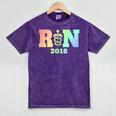 Nurse Graduation Shirt RN Est 2018 Rainbow Tshirt Mineral Wash Tshirts Mineral Purple