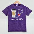 Nurse Life Graphic Nursing School Graduation Mineral Wash Tshirts Mineral Purple