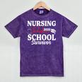 Nursing School Survivor 2025 RN ER Graduation Nurse Grad Mineral Wash Tshirts Mineral Purple