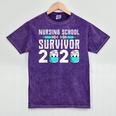 Nursing School Survivor Graduation Nurse RN 2020 Friend Mineral Wash Tshirts Mineral Purple