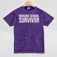 Nursing School Survivor- For Nurses-RN Graduation Mineral Wash Tshirts Mineral Purple