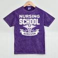 Nursing School Survivor Senior Nurse Graduation TShirt Mineral Wash Tshirts Mineral Purple