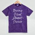 Nursing School Survivor Shirt Nurse Student Graduation Mineral Wash Tshirts Mineral Purple