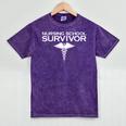 Nursing School Survivor TShirt Student Nurse Graduation Mineral Wash Tshirts Mineral Purple