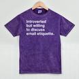 Office Humor Introvert Career Coach Email Etiquette Mineral Wash Tshirts Mineral Purple