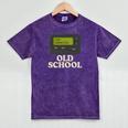 Old School 90s Pager Retro Nostalgia Vintage Tech Gen Mineral Wash Tshirts Mineral Purple