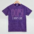 Oops I Don't Care Humor Small Talk Hater Introvert Mineral Wash Tshirts Mineral Purple