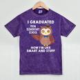 Owl Elementary Graduation Shirt-6th Grade Graduation Mineral Wash Tshirts Mineral Purple