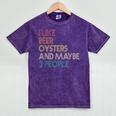Oysters And Beer Lovers Introvert Quote Vintage Retro Mineral Wash Tshirts Mineral Purple