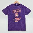Party Hard Comfortable Stay At Home Introvert Mineral Wash Tshirts Mineral Purple