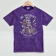 Be Patient With Me I'm From The 1900s Skeleton Women Mineral Wash Tshirts Mineral Purple