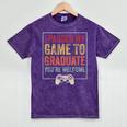 I Paused My Game To Graduate Gamer Graduation Men Boys Mineral Wash Tshirts Mineral Purple