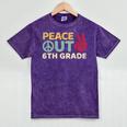 Peace Out 6th Grade Graduation Last Day Of School Mineral Wash Tshirts Mineral Purple