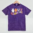 Peace Out Elementary Graduation Graduate Class Of 2025 Mineral Wash Tshirts Mineral Purple