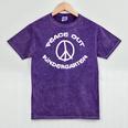 Peace Out Kindergarten T Shirt For School Graduation Mineral Wash Tshirts Mineral Purple