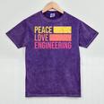Peace Love Engineering Engineer School Graduation Retro Mineral Wash Tshirts Mineral Purple