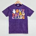 Peace Out Third 3rd Grade Graduation Graduate Class Of 2025 Mineral Wash Tshirts Mineral Purple