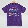 Pharmacist Cat Lady PharmD Women Graduation Mineral Wash Tshirts Mineral Purple