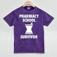 Pharmacy School Survivor PharmD Graduation T-Shirt Mineral Wash Tshirts Mineral Purple