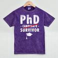 PhD Candidate Survivor PhD Graduation Mineral Wash Tshirts Mineral Purple