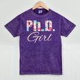 PhD Girl Doctorate Degree Graduation Women Her Psychology Mineral Wash Tshirts Mineral Purple