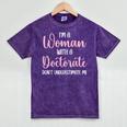 PhD Graduation Woman With A Doctorate Degree Mineral Wash Tshirts Mineral Purple