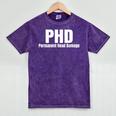 PHD Permanent Head Damage Doctoral Degree PHD Graduation Mineral Wash Tshirts Mineral Purple