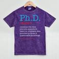 PhD PHD Student Definition Sarcastic Graduation Mineral Wash Tshirts Mineral Purple