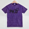 PhD Shirt Phinally Finally Done Graduation Her Mineral Wash Tshirts Mineral Purple