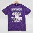 Pigeon Racing Introvert Pigeon Breeder Homing Pigeon Mineral Wash Tshirts Mineral Purple