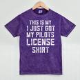 Pilots License In Training Future Flight School Graduation Mineral Wash Tshirts Mineral Purple