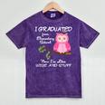 Pink I Graduated From Elementary Graduation Mineral Wash Tshirts Mineral Purple
