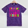 Pink STRAIGHT OUTTA Preschool PRE-K Graduation Mineral Wash Tshirts Mineral Purple