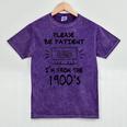Please Be-Patient I'm From The 1900s Retro Cassette Tape Mineral Wash Tshirts Mineral Purple