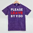 Please Leave By 9 Introvert Party Anti-Social Birthday Mineral Wash Tshirts Mineral Purple
