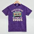 Please Patient I'm From The 1900s Retro Cassette Humor Mineral Wash Tshirts Mineral Purple