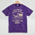 Please Be Patient With Me I'm From The 1900s Retro Raglan Baseball Tee Mineral Wash Tshirts Mineral Purple