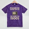 Please Be Patient With Me I'm From The 1900s Television Set Mineral Wash Tshirts Mineral Purple