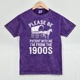 Please Be Patient I'm From The 1900s Vintage Humor 90s Kids Mineral Wash Tshirts Mineral Purple