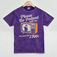 Please Be Patient With Me I'm From The 1900s Vintage TV Premium Mineral Wash Tshirts Mineral Purple
