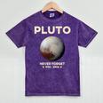 Pluto Never Forget 1930-2006 Planet Space Science Nostalgia Mineral Wash Tshirts Mineral Purple