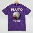 Pluto Never Forget 1930-2006 Planet Space Science Nostalgia Premium Tri-Blend Mineral Wash Tshirts Mineral Purple