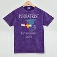 Podiatrist Established 2018 Med School Graduation Shirt Mineral Wash Tshirts Mineral Purple