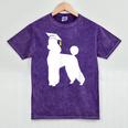 Poodle Graduation Dog Graduate Mineral Wash Tshirts Mineral Purple