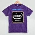 Powered By Introvert Inside Embrace Your Quiet Strength Mineral Wash Tshirts Mineral Purple