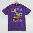 Pre k Graduation 2025 Pre-k Kindergarten Graduate Dinosaur Premium Tri-Blend Mineral Wash Tshirts Mineral Purple