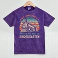 Pre-k Graduation To Kindergarten Retro Vintage Train Kids Mineral Wash Tshirts Mineral Purple