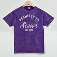 Promoted To Senior Est 2025 High School College Graduation Premium Mineral Wash Tshirts Mineral Purple