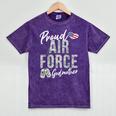 Proud Air Force Godmother US Air Force Graduation Godmother Mineral Wash Tshirts Mineral Purple