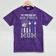 Proud Air Force Mom US Air Force Graduation Mom Mineral Wash Tshirts Mineral Purple